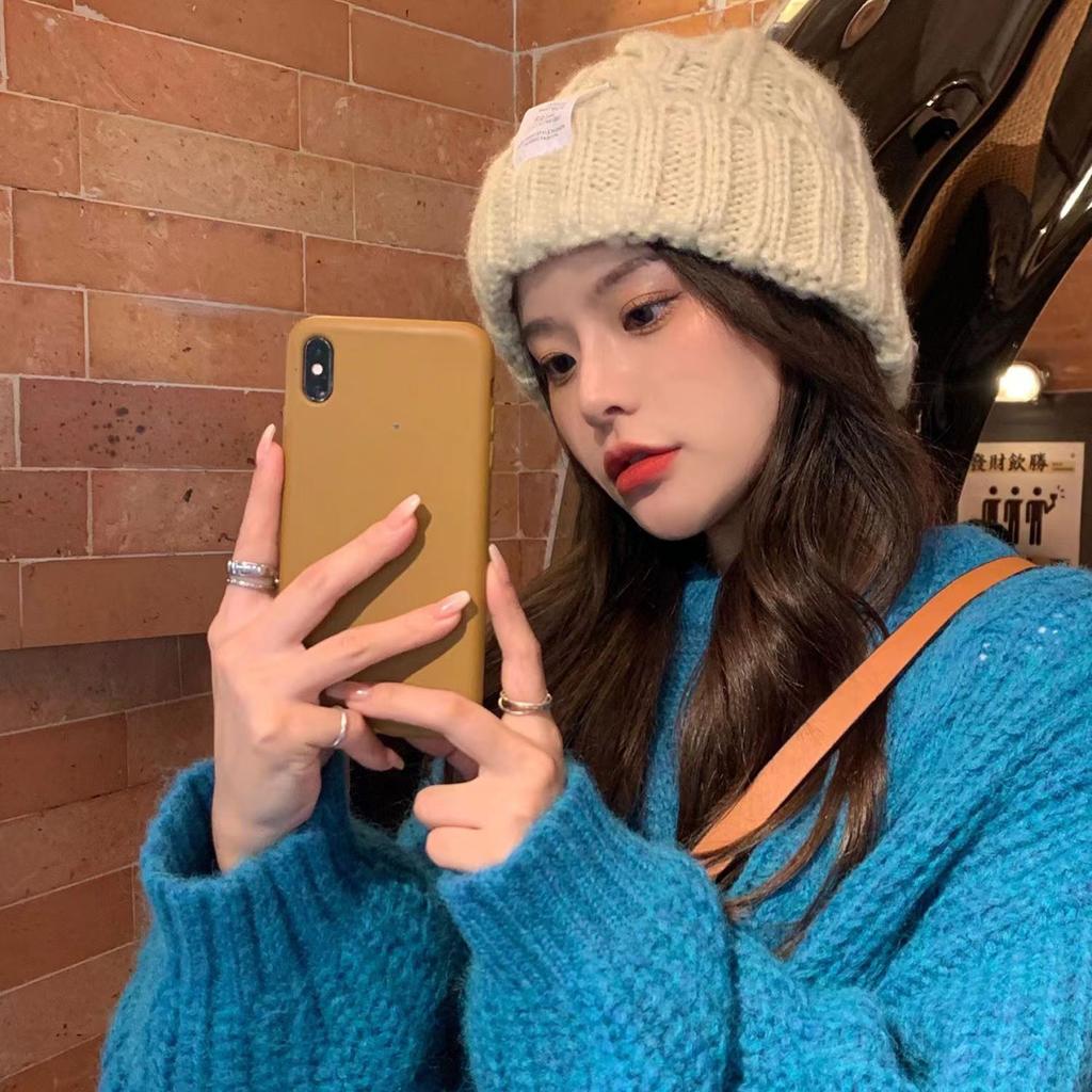 Warm Hat for Women with Versatile Outdoor Jacket Hat Showing Off Their Faces for Primary School Students In Autumn and Winter Trendy Knitted Hat