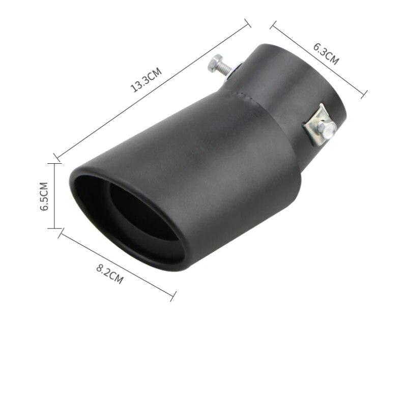 Car Exterior Parts Car Exhaust Muffler Tip Stainless Steel Round Pipe Silver Black Straight Bent Exhaust Tail Muffler Tip Pipe