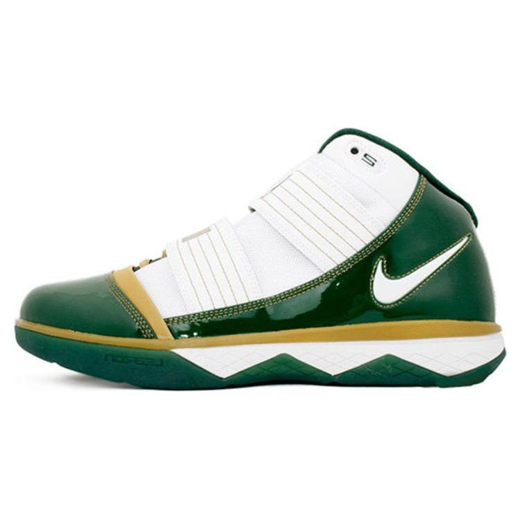 

Мужские кроссовки Nike LeBron Zoom Soldier 3 SVSM Green White Deep Forest Metallic Gold 384535-131