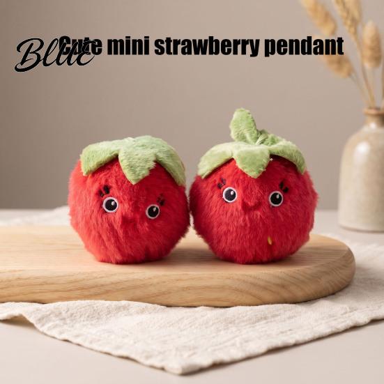 Girls Strawberry Keychain Plush Cartoon Keychain Stuffed Bag Charm Furry Charm Fruit Keyring Pendant for Backpacks Handbags Keys