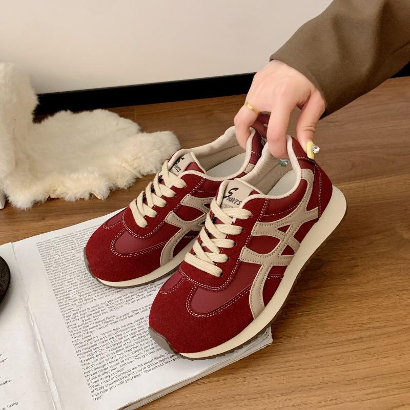 

Thick-bottomed leather women s autumn new versatile retro breathable 40 красный