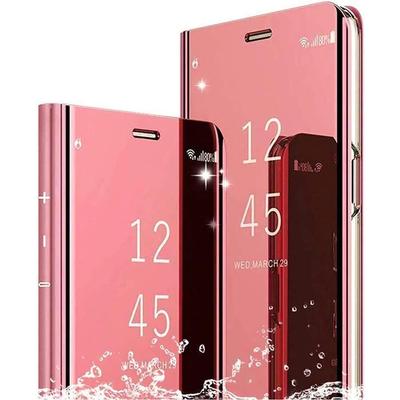 Case for Xiaomi Mi 11 5G Case Cover,Ultra Thin Plating Mirror Flip Case Clear View Standing Shockproof Cover[360 Degrees Prote