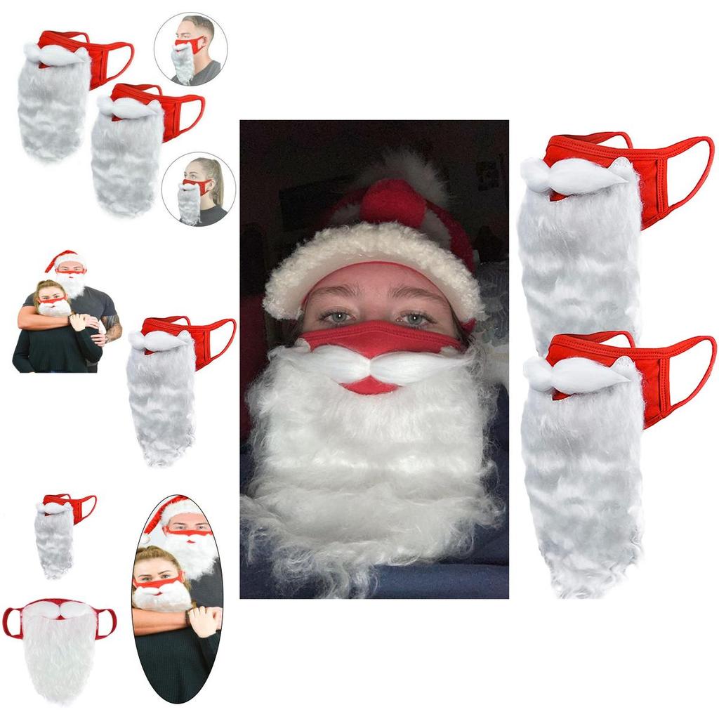 Fluffy And Adjustable 3d Santa Claus Cosplay Prop Beard For Christmas Fun