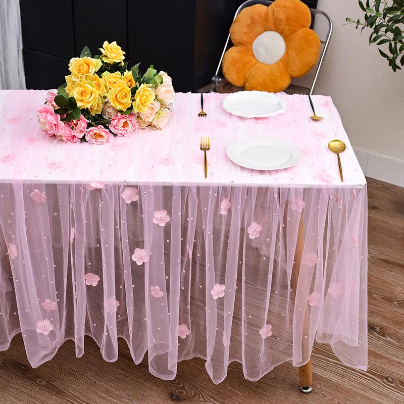 3D Floral & Butterfly Beaded Table Runner for Wedding & Party Decor
