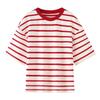 Western Style 2024 Summer New Women Clothes Casual All-matching Stripe Plus Size Short Sleeve T-shirt 5644347