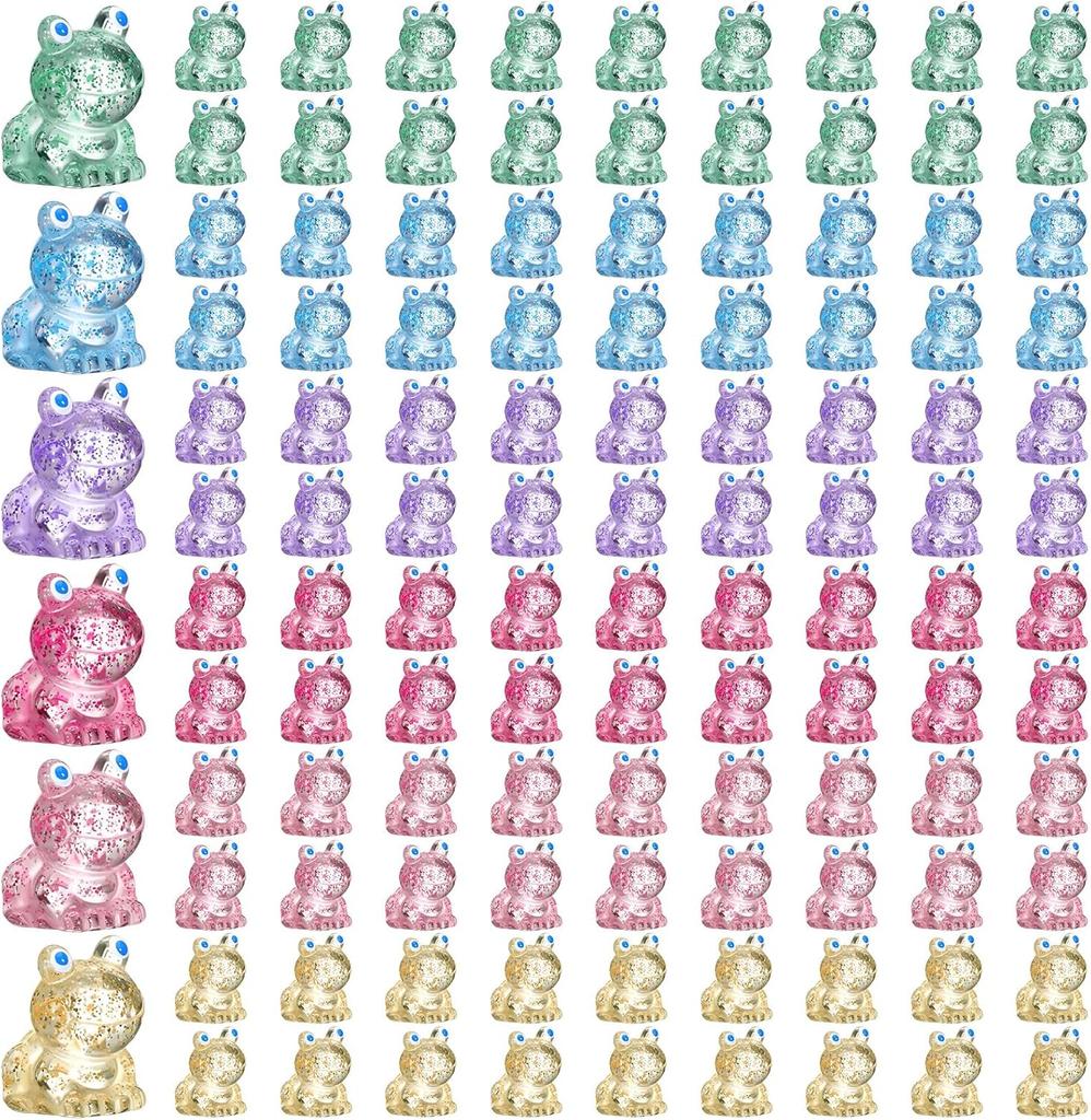 50 szt. Mini Żabki Żywiczne Błyszczące Małe Żabki Figurki Miniaturowe Mini Zwierzątka Żywiczne Małe Żabki Do Dekoracji Domu Rękodzieło DIY Upominek na Imprezę