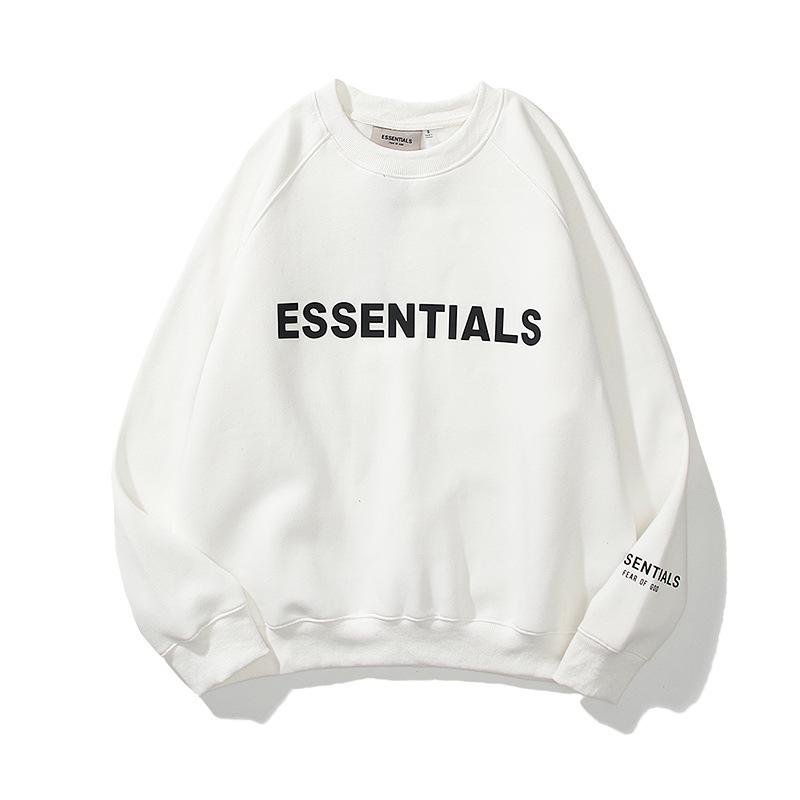 High Street Trend Brand ESSENTIALS Fleece-Lined Heavyweight Flocked Letter Hoodie for Men & Women