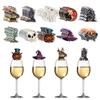 Decor Halloween Table Wine Glass Plugin Set With Ghost And Elements Pumpkin