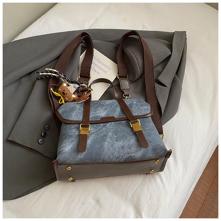 Large Capacity Bag Women's Autumn New Retro Matte Handbag Commuter Bag Single Shoulder Crossbody Double Shoulder Women's Bag