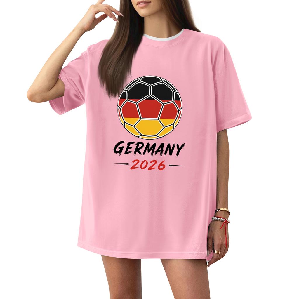Women's Fashion Short Sleeve Soccer Print T-Shirt