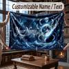 Space Cosmic Theme Throw Blanket Custom Name Text Personalized Blanket Soft Cozy Blanket for Home Sofa Bed