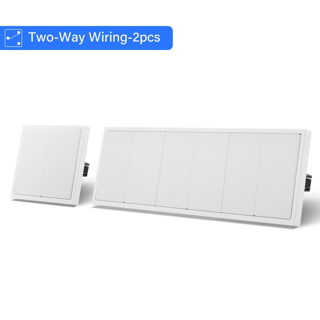 BSEED 1/2Gang Wall Light Switches 2Way Control For Stairs Bedroom With EU Standard Power Socket USB Type-c Plastic Frames 2Pack
