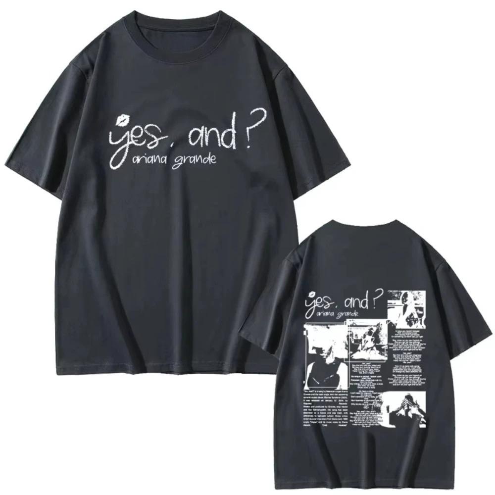 2026 Yes and Ariana Grande Singer Music Graphic T-shirt Men's Women Hip Hop Casual T Shirts Unisex Fashion Oversized Cotton Tees