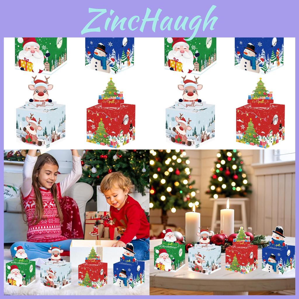 Christmas Themed Santa Claus Snowman Pattern Money Box For Holiday Party Decor And Gift Giving