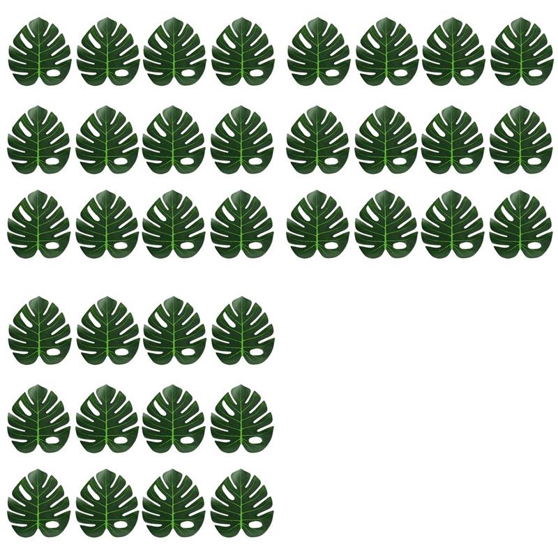 

36X Artificial Tropical Palm Leaves Jungle Party Decoration Animal Summer Hawaiian Wedding Home Table Decor XL