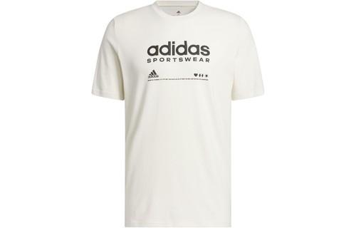 adidas Lounge Letter Logo Print Round Neck Short Sleeve T-Shirt XL белый