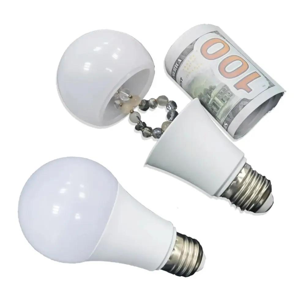 Funny Plastic Light Bulb Money Storage Tanks Stash Can Diversion Safe Container Hidden Storage Small Items