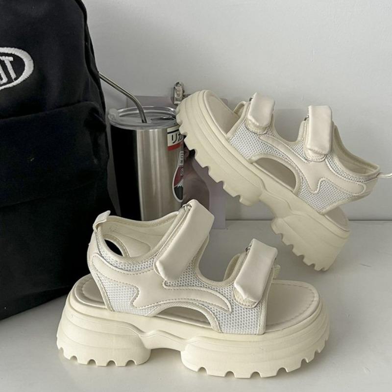 Fashion 2024 Summer Women Sandals Casual Shoes Thick-Soled Hook-loop Sandalias Open Toe Beach Shoes for Women New Zapatos Mujer J687