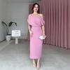 2025 Summer European & American Women's One-Shoulder Sexy Slimming Dress