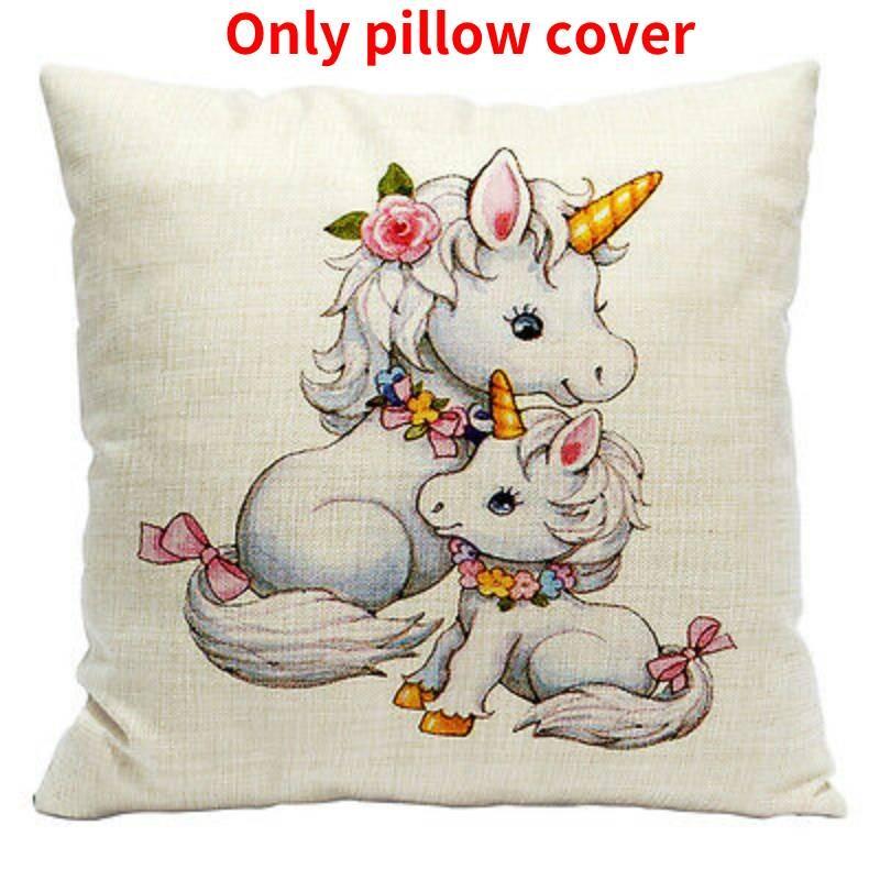 Pillow Unicorn Case Cute Cartoon Print Home Living Room Sofa Car Cushion Gift