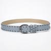 Black Rivet Skinny Waist Belt Set: Women's American Retro Accessory for Dresses and Pants - Sweet and Cool Style.