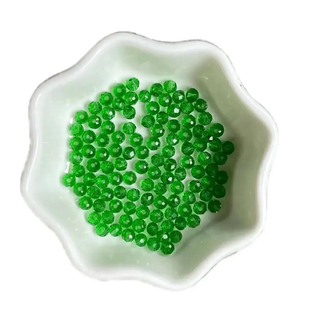 100pcs Czech Rondelle Crystal Beads AB Color Faceted Glass Beads Loose Spacer Beads for Jewelry Making DIY Necklace Accessories