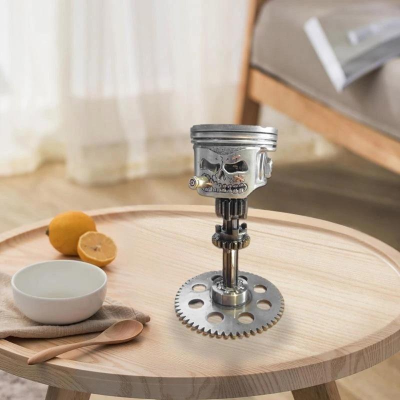 Carving Piston Skull Face Resin Figurine Art Ornaments Crafts Decoration for Festival New Year Birthday Festival Gift