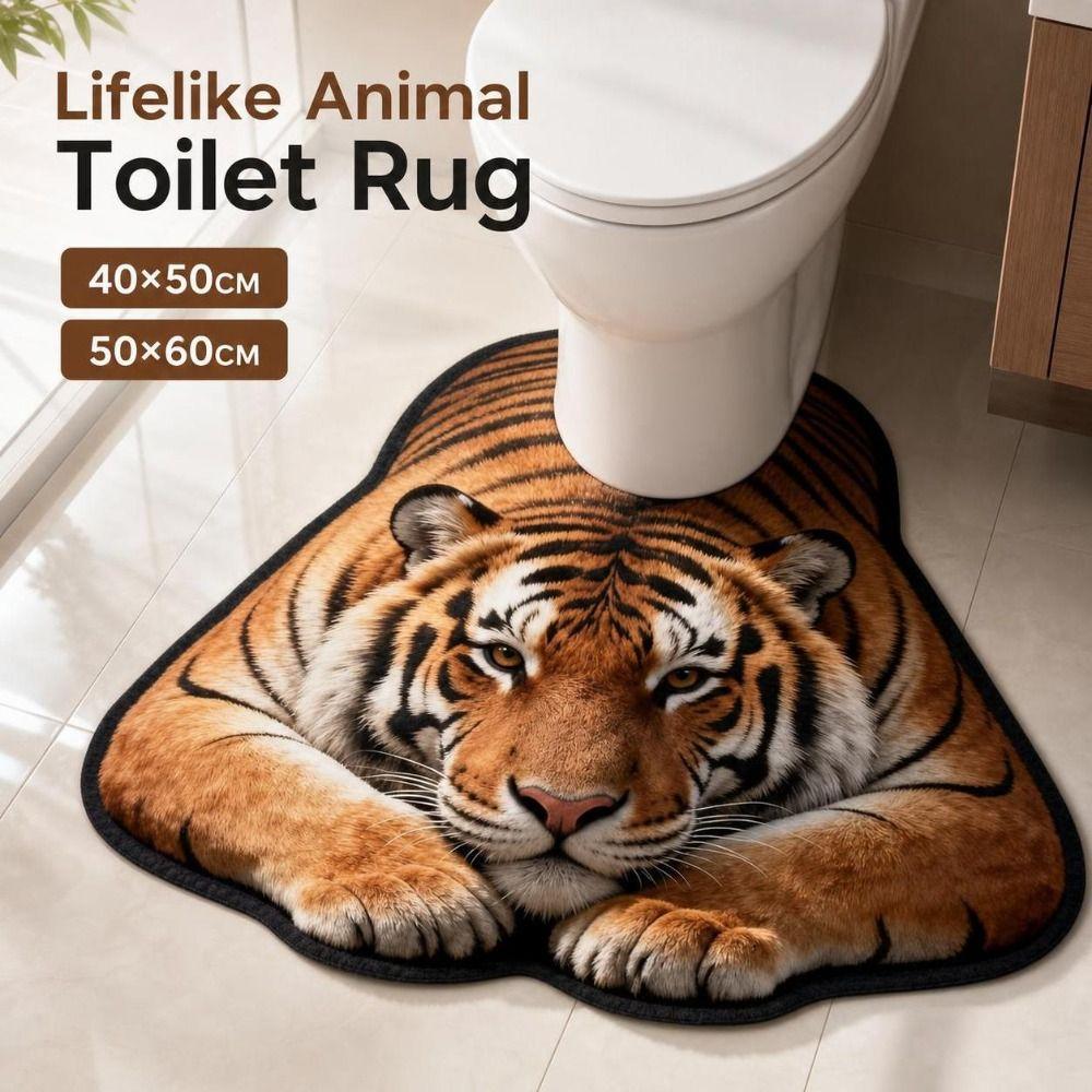 Non-slip Lifelike Animal Toilet Floor Mat 40×50CM 50×60CM Toilet Floor Mat Bathroom Decor