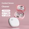 Contact Lens Ultrasonic Cleaning Machine Small Size Travel Rechargeable 3 Gear Cleaning Modes With Mirror Cleaning Box Adults