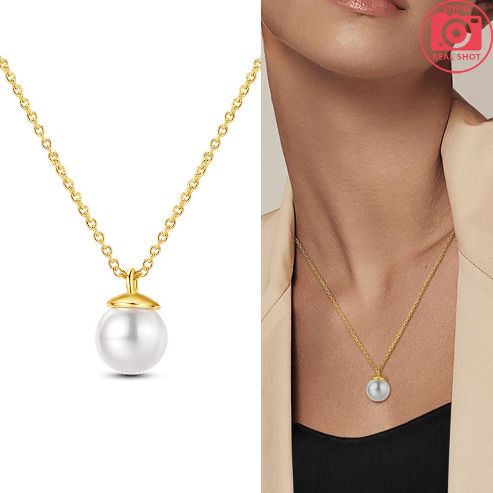 

925 Silver White Pearl Necklace Classic Women Accessory Valentine s Day Fine Gift Jewelry Girlfriend Necklace