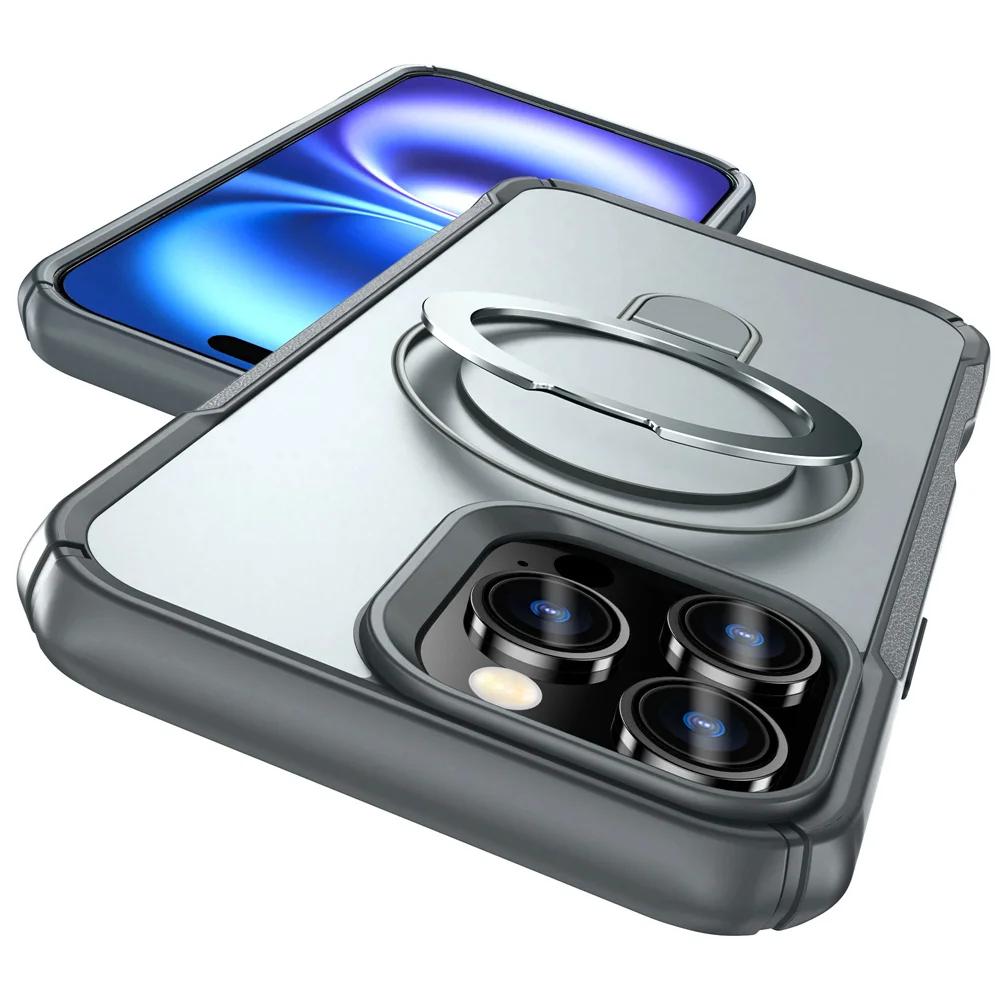 

Беспроводное зарядное устройство Магнитный защитный держатель кольца чехол для телефона для iPhone 16E 16 15 13 12 Pro Max 14 Plus 11 XR Kickstand Cover For iPhone 16E