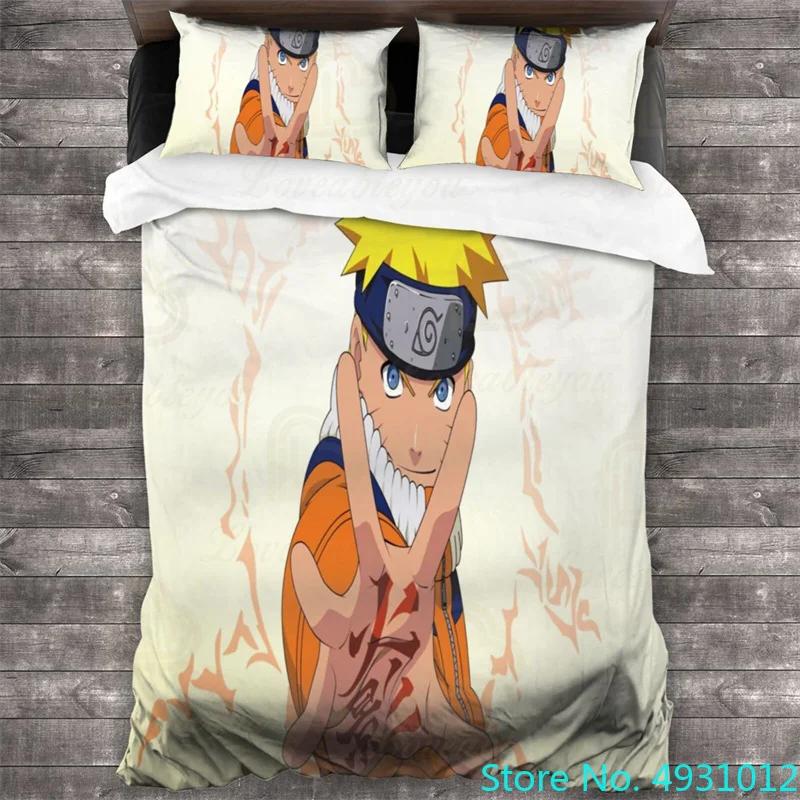 Kids Uzumaki Naruto Uchiha Sasuke Bedding Set Duvet Cover Quilt Cover Pillowcase Double King Size Bedroom Bed Cover Decoration