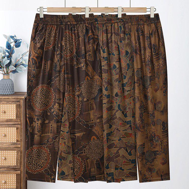 

Loose-Fit Summer Trousers: High-Waisted, Straight-Leg Style for Seniors and Middle-Aged Women 4XL