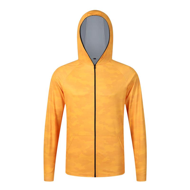 Men's Summer Breathable Camouflage Hooded Long Sleeve Sun Protection Fishing Shirt