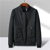 Men's Spring and Autumn Solid Color Plus Size Simple Baseball Clothing Standing Collar Loose Straight Hem Business Jacket
