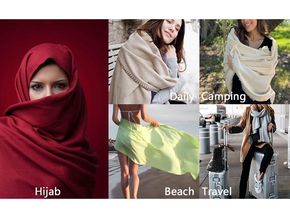 Women's Lightweight Oversized Faux Linen Beach Shawl Scarf - Perfect for Summer, Parties, Weddings, or Christmas Gifts