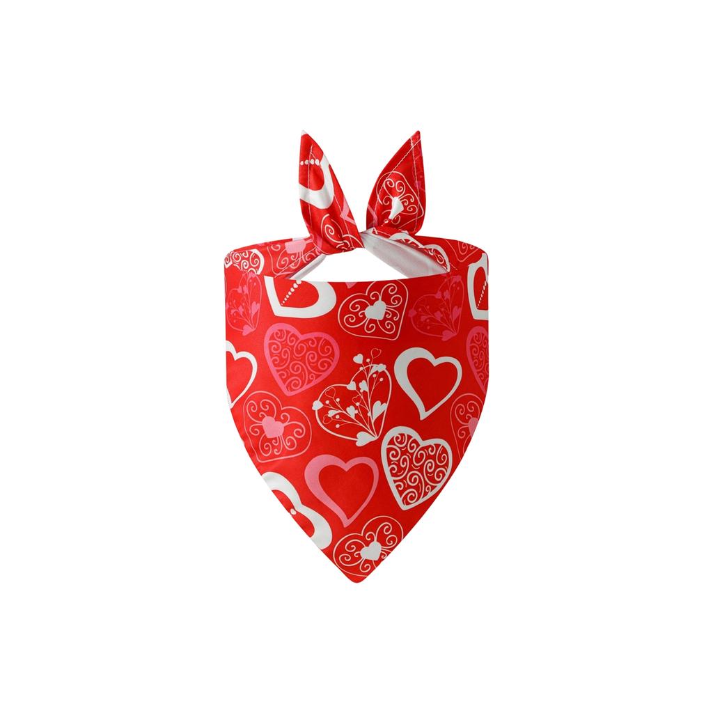 Valentine's Day Pet Heart Bandana - Adorable Dog Scarf Pet Accessory For Festive & Daily Styling