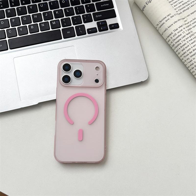 Applicable To IPhone17PROMAX Ice Mist Skin Sensor Magnetic Case Apple 16 Simple Ultra Thin Hard Protective Case 15