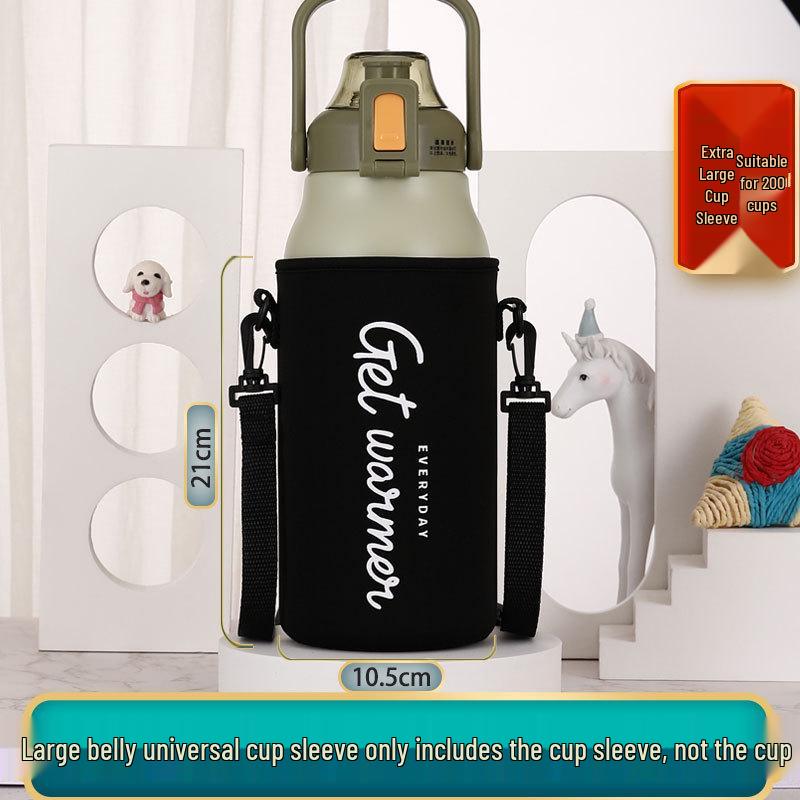 Creative Large Capacity Insulated Cup Sleeve with Wide Crossbody Strap for Kids