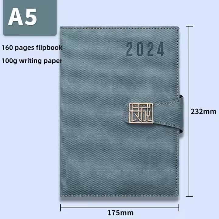 High Quality A5 Budget Planner Notebook Durable PVC Leather Paper Custom Color Hardcover Style Spiral Magnetic Closure Pen Gift