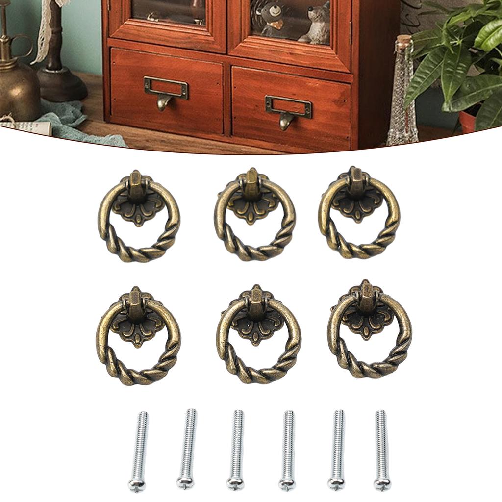6 Pack Vintage Style Zinc Alloy Cabinet Knobs for Drawer Door Cupboard Pull Handles Suitable for Home Furniture Applications