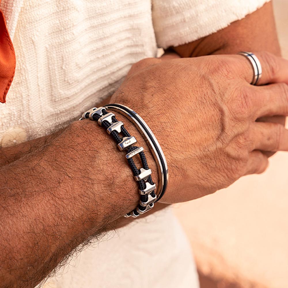 Pig&Hen Bold Bob Bracelet - Navy X Silver
