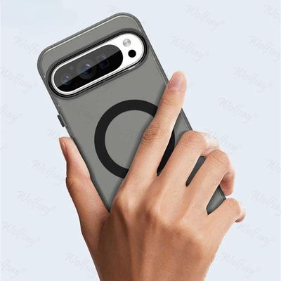 Transparent Case For Google Pixel 9 Pro Case Pixel 8 9 10 Magnetic Adsorption Wireless Charge Cover For Google Pixel 9 Pro Case