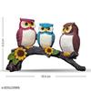 Set of 3 Owl Family Resin Figurine Sitting On Tree Branch Showpiece Statue for Table Top, Living Room, Bedroom, Office/Home Décoration