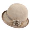 Top Hat Lady Summer British Mother Bucket Hat Sun Hat Dome Crimped Knitted Breathable Basin Hat