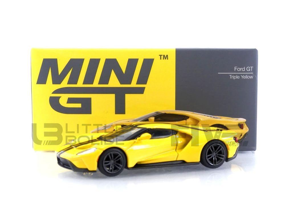 

TrueScale Miniatures MINI GT Масштаб Ford GT Тройной Желтый Готовая модель 1/64 Левосторонний