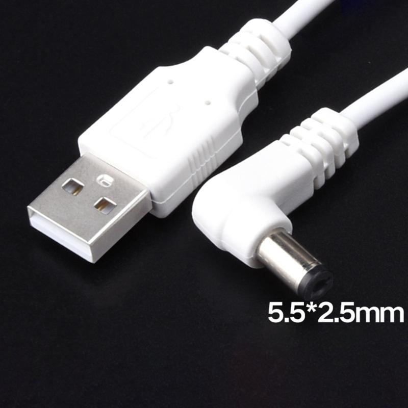 USB To DC5.5x2.5mm Adapter Cable Safe Charging Power Cable DC5.5x2.5 Cable Straight / Curved Head Multiple Protections