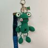 Pandantiv tricotat manual din lână Broscuță Desene animate Brelocuri Chei croșetate Pandantiv geantă Chei Păpușă tricotată manual Desene animate drăguțe Decor mașină geantă