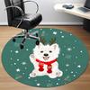 1PC Christmas Pup Office Round Area Rug,  Mat Suitable ForOffice, Under Office Chairs Bedroom Living Room Home Decor, Room Deco