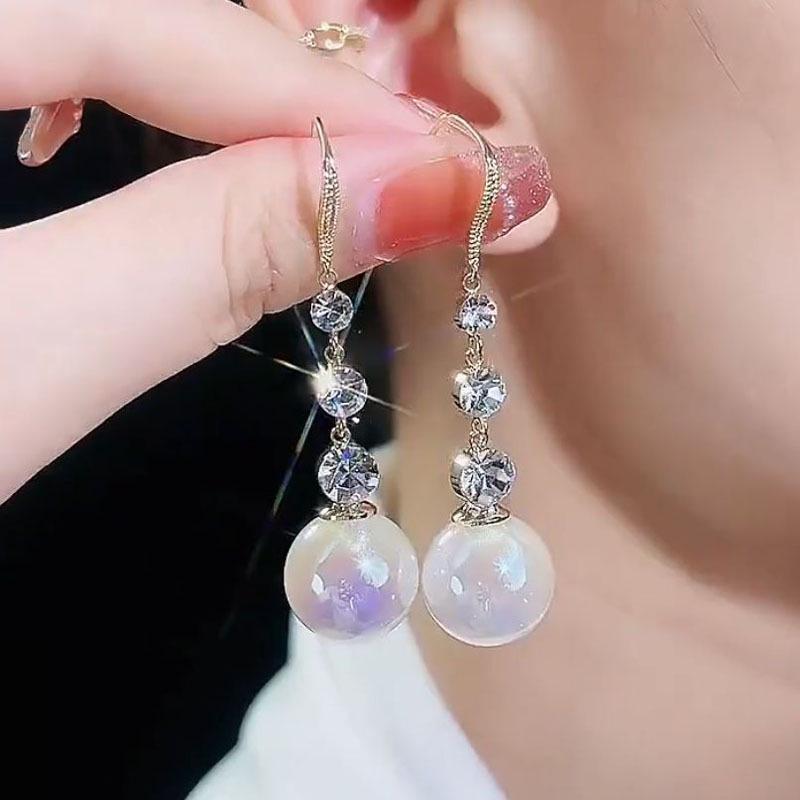 Schlichte schwarze Perlenohrringe: Trendiges, minimalistisches High-End-Design für Frauen